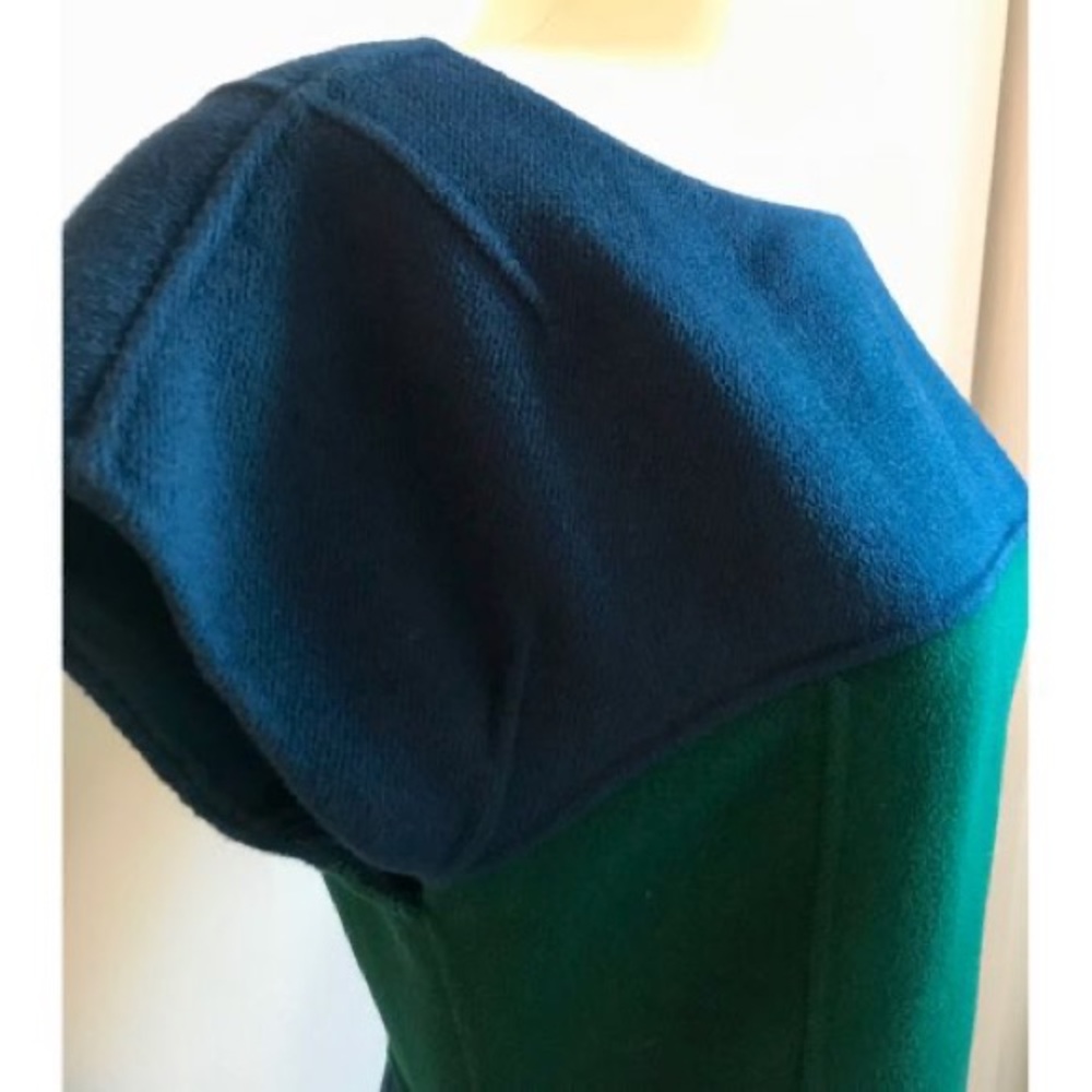 St. John Wool Cashmere blend Dress Sewn by hand in Lapis & Emerald size 6 - Picture 2 of 13